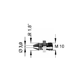 Bico PUR Roscado 3.0mm - M10